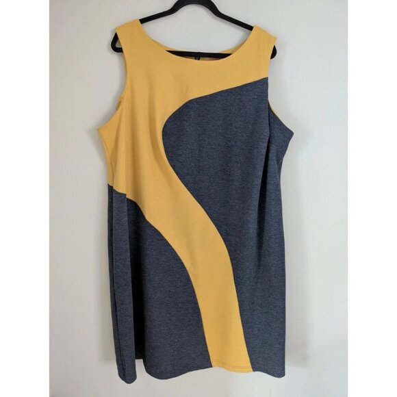 AVENUE Women's Contrast Colors Sleeveless Dress Plus Size 22/24 - Picture 2 of 6